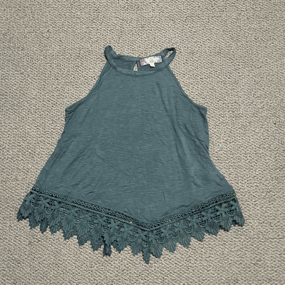 Blue-Green halter tank top